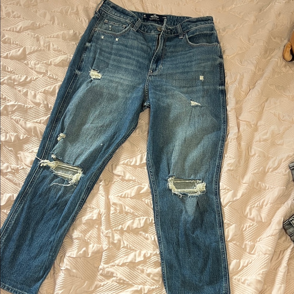 Hollister Blue Distressed Boyfriend Jeans